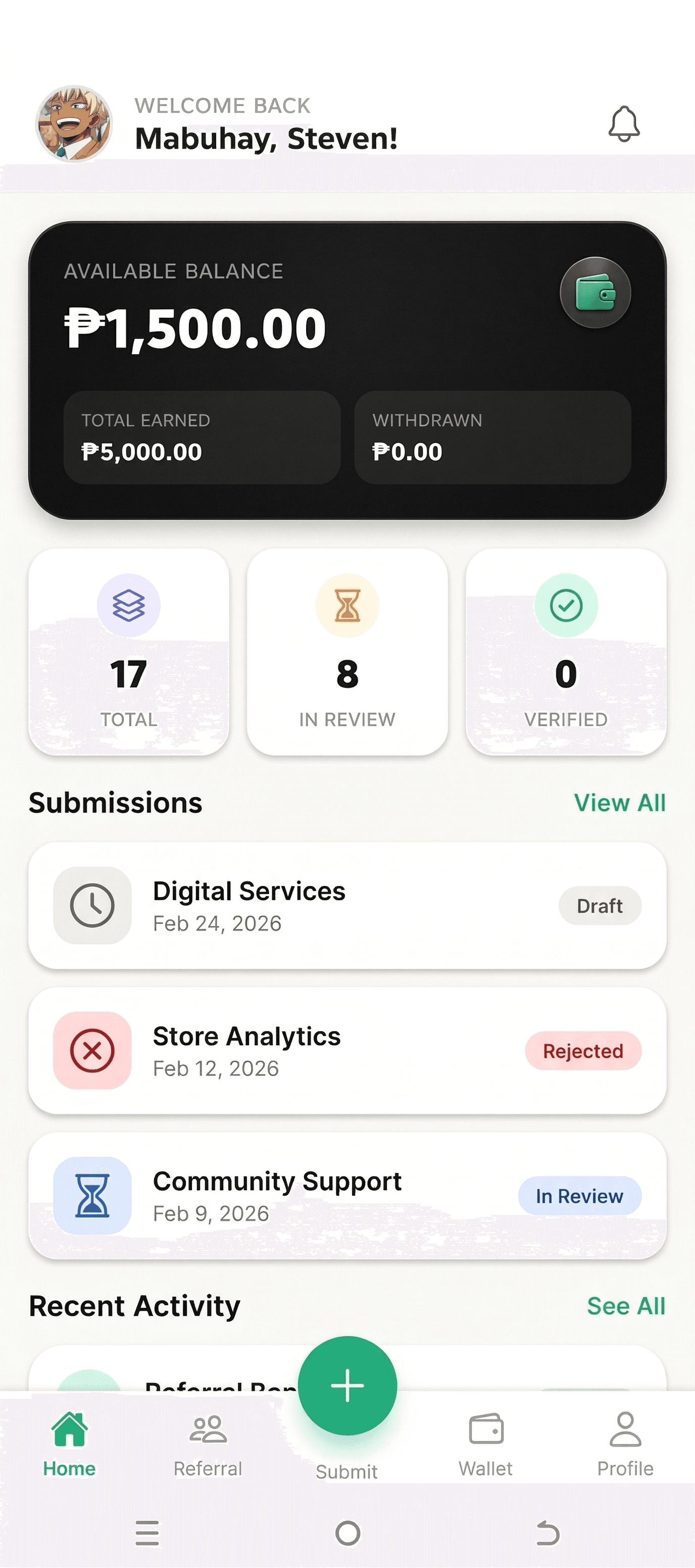 App Dashboard Preview